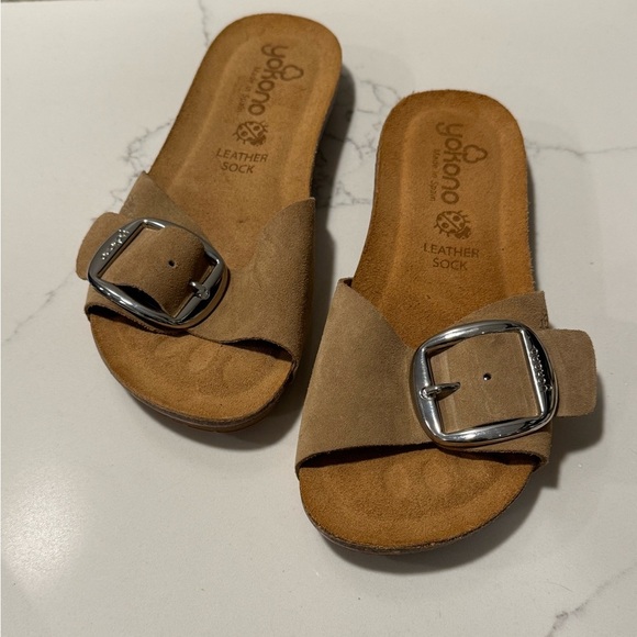Yokono Tan Suede Buckle Sandals - Picture 8 of 9